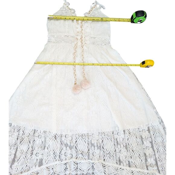 Cupshe Ariya White Lace Crochet Sun Dress V-Neck Sleeveless Bohemian Beach Small - Picture 11 of 12